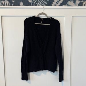 Free People Black Oversized Sweater